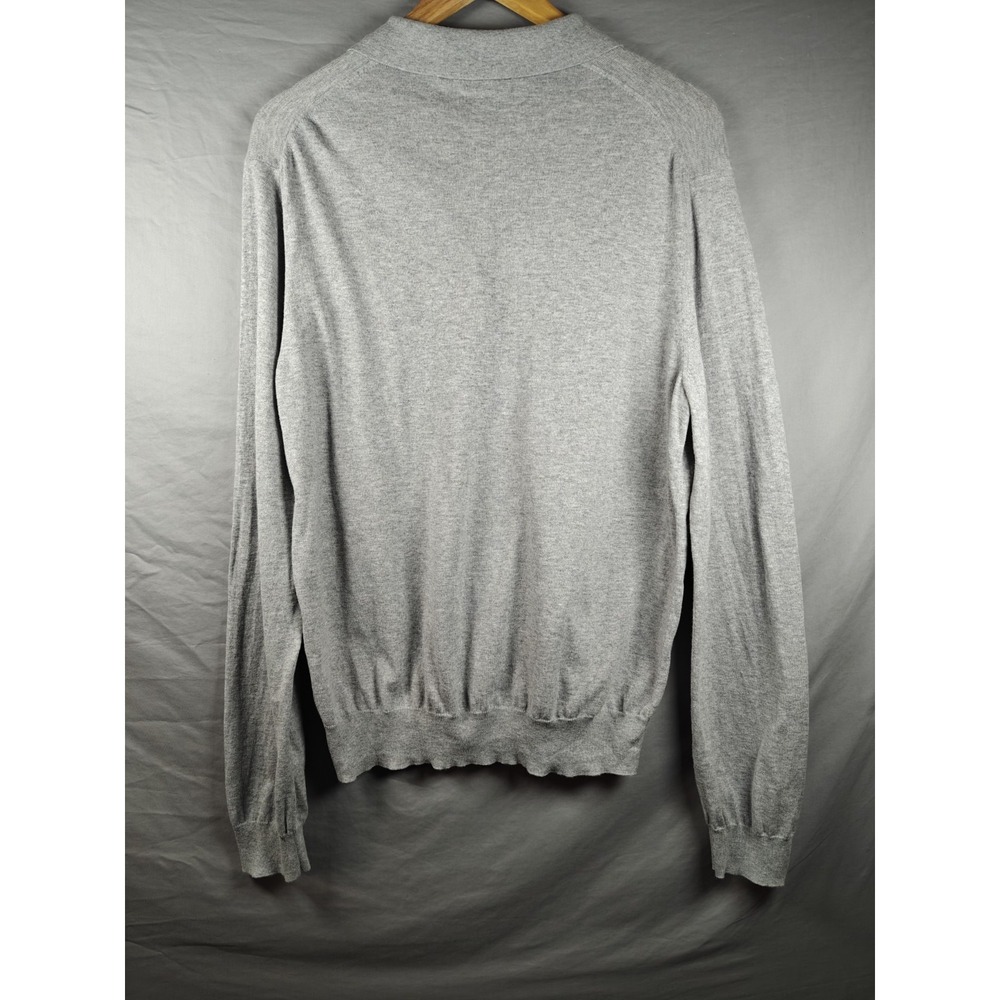 XL Jos. A. Bank Reserve Cotton Silk Blend Gray‎ Collared Sweater